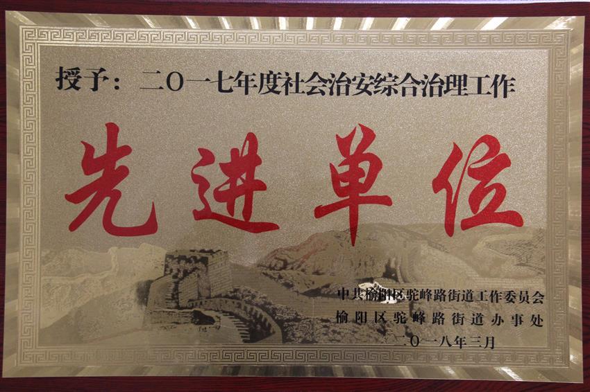 2017年度社會治安綜合治理工作先進(jìn)單位